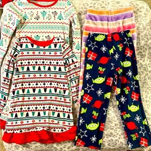 🔆Girls Size 7/8 8 Winter Pjs Pajamas Long Sleeve Dresses Pants Lot Toy Story 🔆